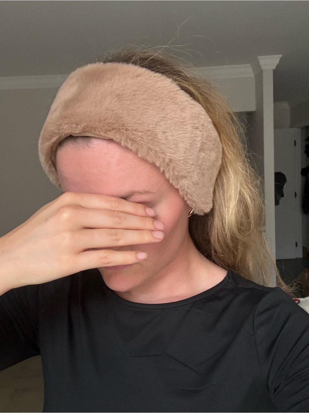 Abercrombie & Fitch Tan Fuzzy Fur Headband
